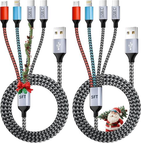 4 in 2 Multi Charging Cable, USB A/C Charging Cords for Multiple Devices in Kuwait