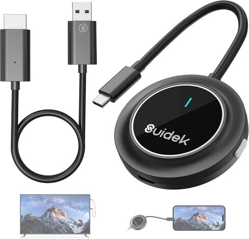 1080P Wireless HDMI Transmitter and Receiver, 5G USB-C to HDMI Extender 98FT/30M, Plug&Play Wireless Display Adapter Stream Video/Audio from Laptop/PC/Smartphone to TV/Projector in Kuwait
