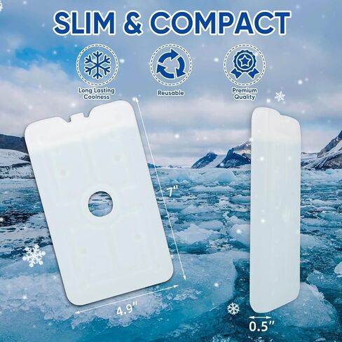 Ice Packs for Coolers Beach; Camping; Cooler Accessories Slim Long-Lasting Reusable Ice Pack for Lunch Boxes Keeping Food Drinks Cool in Saudi Arabia