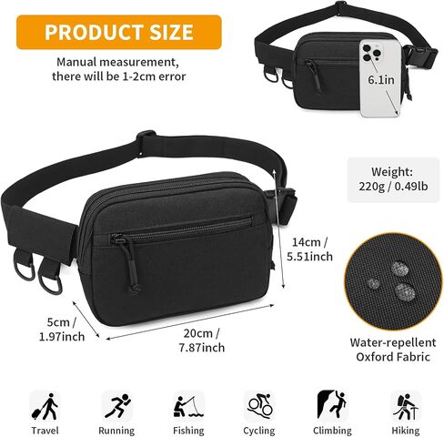 HUNTVP Tactical Fanny Pack Small Waist Bag EDC Military Fanny Pack for Men Crossbody Hip Belt Bag Waist Pouch for Women Daily Use Travel Hiking Bumbag, Camo in Saudi Arabia