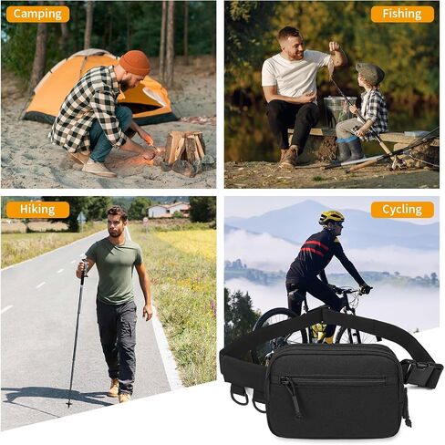 HUNTVP Tactical Fanny Pack Small Waist Bag EDC Military Fanny Pack for Men Crossbody Hip Belt Bag Waist Pouch for Women Daily Use Travel Hiking Bumbag, Camo in Saudi Arabia