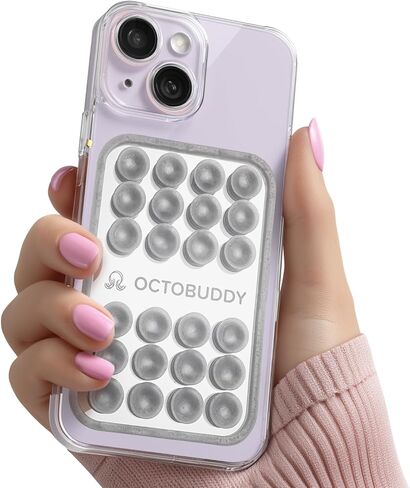 Mirror - OG Suction Cup Phone Mount - Silicone Suction Grip Mobile Holder with Built-in Mirror - Hands-Free Selfies and Videos - Content Creator Accesory - 2.6″ x 3.9″, Transparent in Kuwait