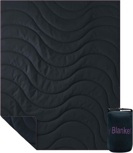 Outdoor Camping Blanket, Packable Down Alternative Puffy Camping Blankets Lightweight Water-Resistant Compact Outdoor Blanket for Airplane Travel Picnic Stadium Hiking Party Cold Weather 55"x78.8" in Saudi Arabia