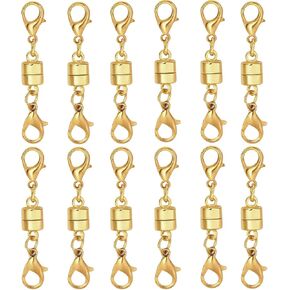 12PCS Magnetic Necklace Clasp and Closures with Double Lobster Clasp, 14K Gold & Silver Jewelry Extenders for Women Necklaces, Bracelets & DIY Crafts in Saudi Arabia