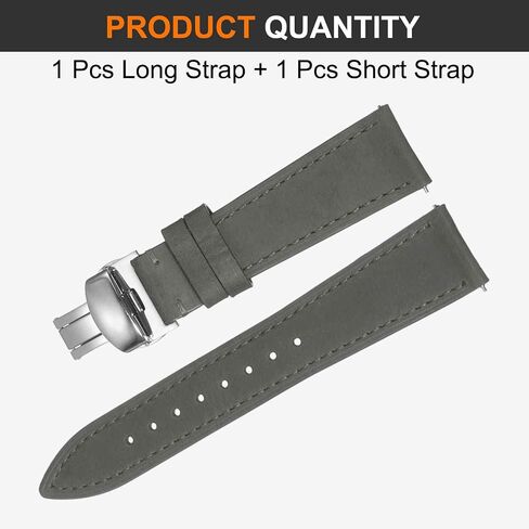 Harfington Leather Watch Band Vintage Watch STRAP QUICE FERSHING BESTAND BANDS BANDS مع مشبك فراشة من الفولاذ المقاوم للصدأ للرجال والنساء in Kuwait
