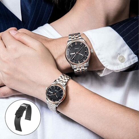 Harfington Leather Watch Band Vintage Watch STRAP QUICE FERSHING BESTAND BANDS BANDS مع مشبك فراشة من الفولاذ المقاوم للصدأ للرجال والنساء in Saudi Arabia