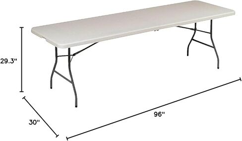STAPLES 8' x 30" Wooden Heavy Duty Folding Table, Walnut (58367) in Saudi Arabia