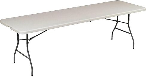 STAPLES 8' x 30" Wooden Heavy Duty Folding Table, Walnut (58367) in Saudi Arabia