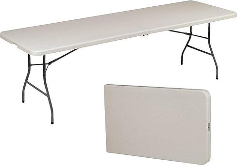 STAPLES 8' x 30" Wooden Heavy Duty Folding Table, Walnut (58367) in Saudi Arabia