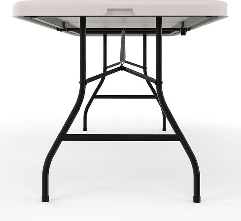 STAPLES 8' x 30" Wooden Heavy Duty Folding Table, Walnut (58367) in Saudi Arabia