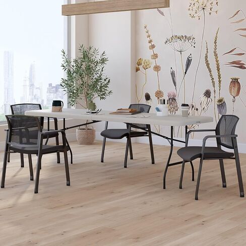 STAPLES 8' x 30" Wooden Heavy Duty Folding Table, Walnut (58367) in Saudi Arabia