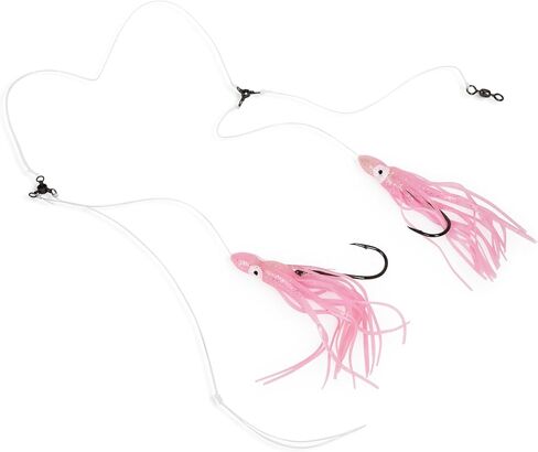UMT Red Snapper Fishing Rig with Hi-Lo 3" Fat Squid Teasers, Mustad Size 8/0 Octopus Hooks, 60lb Monofilament Line in Saudi Arabia