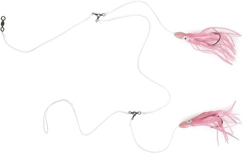 UMT Red Snapper Fishing Rig with Hi-Lo 3" Fat Squid Teasers, Mustad Size 8/0 Octopus Hooks, 60lb Monofilament Line in Saudi Arabia
