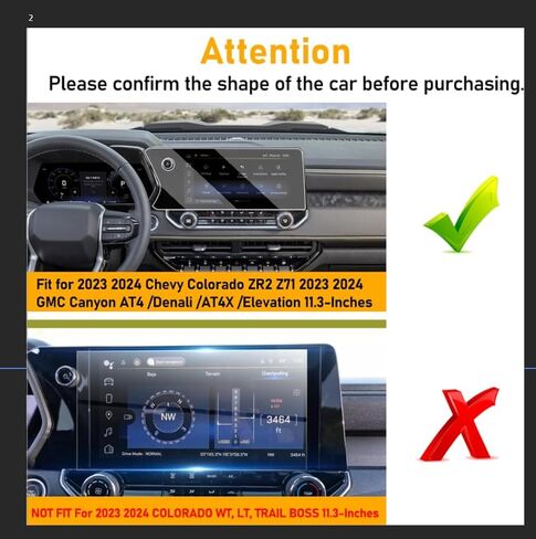 Moonlinks Compatible with 2025 2024 2023 Chevrolet Colorado Z71/ZR2 11.3" Tempered Glass Screen Protector 9H Hardness Display Screen Protector 11.3Inch for 2025 GMC Canyon AT4/Denali/AT4X/Elevation in Saudi Arabia