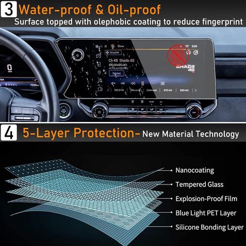 Moonlinks Compatible with 2025 2024 2023 Chevrolet Colorado Z71/ZR2 11.3" Tempered Glass Screen Protector 9H Hardness Display Screen Protector 11.3Inch for 2025 GMC Canyon AT4/Denali/AT4X/Elevation in Saudi Arabia