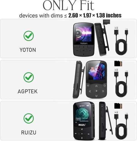Mp3 Case for RUIZU/for AGPTEK for YOTON Mini Portable Clip MP3 Player (Case Only) (Black) in Saudi Arabia