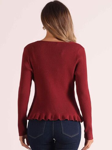 Allegra K Ruffle Cardigan for Women's V Neck Long Sleeve Open Front Sweater Knit Bolero Shrugs in Saudi Arabia