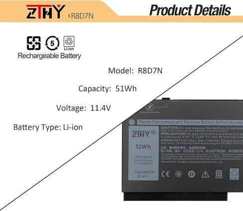 ZTHY K5XWW Battery Replacement for Dell Latitude 7389 Latitude 7390 Latitude 12 5000 5289 2-in-1 L3180 E5289 P29S001 P29S002 Series Laptop 451-BBZC 6CYH6 71TG4 725KY N18GG CFX97 7.6V 60Wh 4Cell in Saudi Arabia