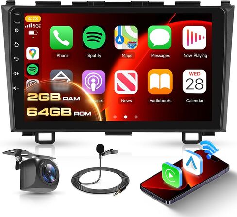 4G+64G Car Radio Stereo for Honda CRV 2007-2011, Wireless CarPlay Android Auto 9 Inch IPS Touch Screen Android 13 GPS Head Unit WiFi Bluetooth DSP Audio USB Dual Mic HD Rear Camera in Saudi Arabia