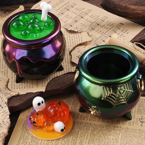 قوالب راتنج راتنج Actvty Witch Cauldron ، قوالب سيليكون مرجل الفقاعات لالتصاب راتنج الايبوكسي ، قالب جرة الهالوين مع صندوق تخزين المجوهرات DIY ، حاوية حلوى ، جرة الشموع in Kuwait