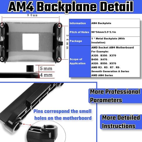 CPU AM5 Bracket 4PCS，AM5 CPU Bracket Desktop Computer AMD Cooler Fan Brackets for AM5/AM4 Motherboard with Screws Cooler Stand Steel Backplate Protection Fan Fixer in Saudi Arabia