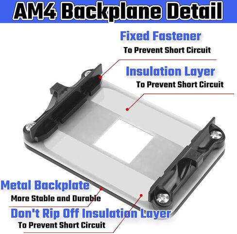 CPU AM5 Bracket 4PCS，AM5 CPU Bracket Desktop Computer AMD Cooler Fan Brackets for AM5/AM4 Motherboard with Screws Cooler Stand Steel Backplate Protection Fan Fixer in Saudi Arabia