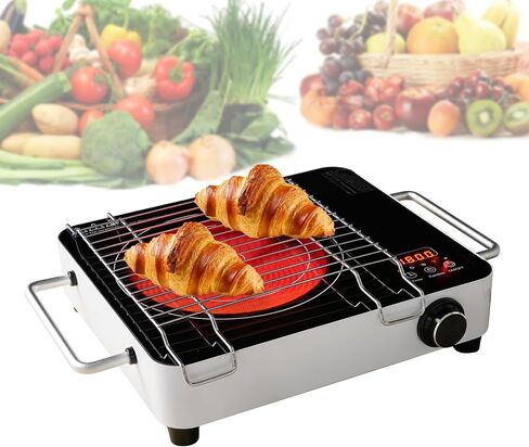 Electric Cooktop,110V 2100W Stove top,Countertop and Built-in 2 burner cooktop,9-speed power, child safety lock, timer, knob and touch control 2 burner Electric cooktop in Kuwait