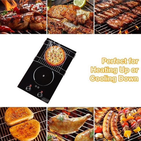 Electric Cooktop,110V 2100W Stove top,Countertop and Built-in 2 burner cooktop,9-speed power, child safety lock, timer, knob and touch control 2 burner Electric cooktop in Kuwait