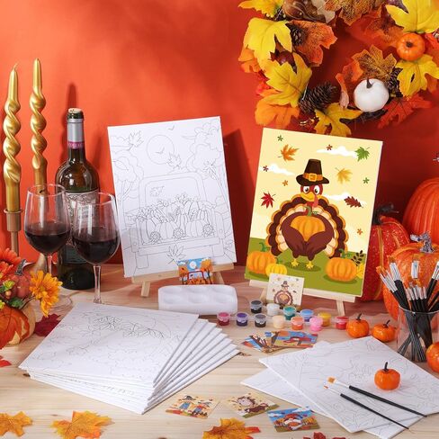 CTOSREE 12 PACK CANVAS CHIT PREAN FOR SIP و ART PASH KIT للبالغين مفضلات حزب القماش المُطوَّرة مسبقًا للهدايا DIY Party Date Night (غروب الشمس الصيفي ، 10 × 8 بوصات) in Kuwait