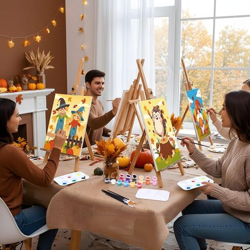 CTOSREE 12 PACK CANVAS CHIT PREAN FOR SIP و ART PASH KIT للبالغين مفضلات حزب القماش المُطوَّرة مسبقًا للهدايا DIY Party Date Night (غروب الشمس الصيفي ، 10 × 8 بوصات) in Kuwait