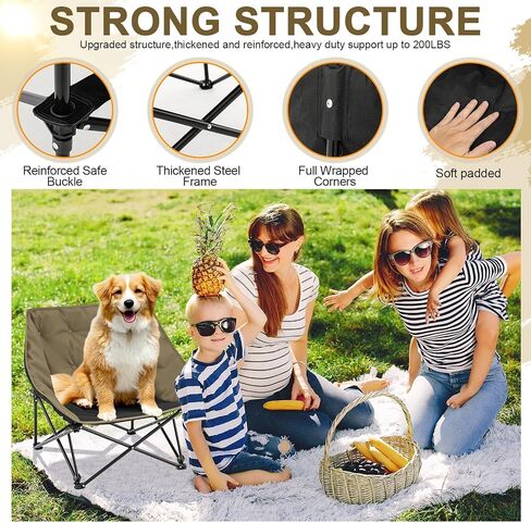 Portable Dog Camping Chairs for Dogs Raised Pet Bed for Outdoor Folding Chair Patio Lazy Puppy Cot Heavy Duty Pet Camping Gear(29 x 45 x 20 Inches,Check) in Saudi Arabia
