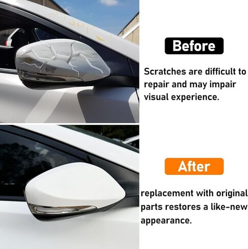 yumzeco متوافق مع Hyundai Elantra MD Side Mirror Cover Cap 2011 2012 2013 2014 2015 2015 ، CAPER Side Mirror Caps بديل W/Light ، Clip-On Replac in Kuwait