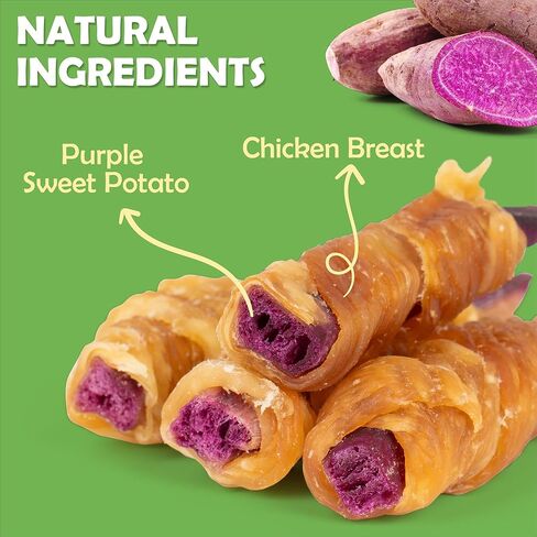 Mon2Sun Rawhide Cog Treats ، وجبات خفيفة من الدجاج ملفوفة ، ومضغ صحي وطبيعي للكلاب الصغيرة ، 10.6 أوقية (15 عدد - حزمة 1) in Kuwait