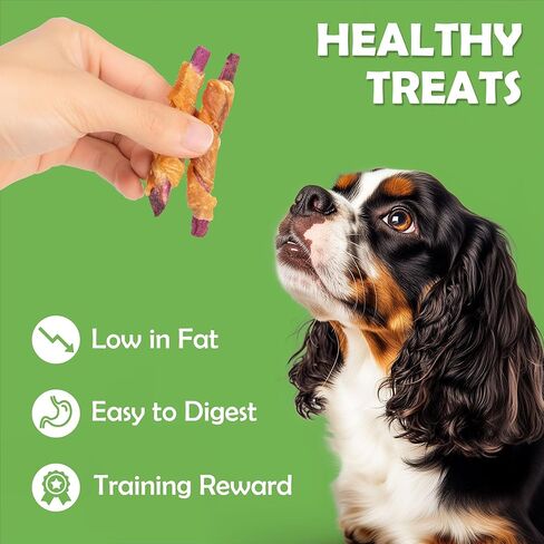 Mon2Sun Rawhide Cog Treats ، وجبات خفيفة من الدجاج ملفوفة ، ومضغ صحي وطبيعي للكلاب الصغيرة ، 10.6 أوقية (15 عدد - حزمة 1) in Kuwait