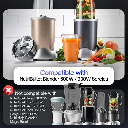 بديل شفرة متوافقة مع Nutribullet 600W/900W Pro Series Blender - يشمل حلقة ختم الحشية - قطع غيار بديل Nutribullet لـ Bullet Blender ، Nutri Bullet Pro 900 in Saudi Arabia