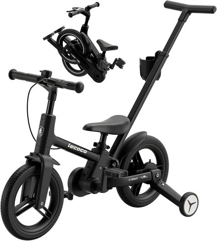 دراجة Lecoco Toddler مع Push Handle 6 in 1 للأطفال ، توازن بين ألعاب الدراجات مع عجلات التدريب ، قوائم ، حامل الكأس ، دواسة ، هدية عيد ميلاد Kickstand للبنين والبنات (تم ترقيتها) in Saudi Arabia