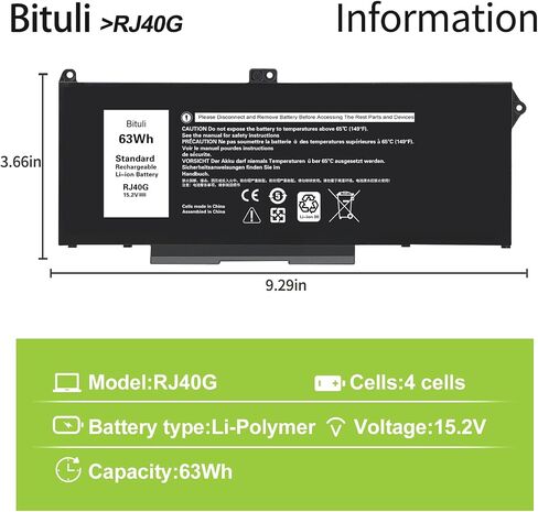 R73TC DR02P Laptop Replacement Battery for Dell Latitude 5440 5450 5540 5550 / Precision 3480 3490 3580 3590 Series 803W6 0803W6 2X1V9 02X1V9 54Wh 4623mAh 3-Cell 11.4V in Saudi Arabia