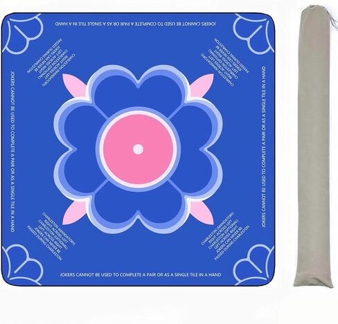Pink Mahjong Mat for Table مع قواعد غلاف طاولة تقليل الانزلاق والضوضاء لـ Mahjong ، لعبة البوكر ، ألعاب الورق ، ألعاب الطاولة ، Dominoes ، ألعاب البلاط 31.5 "× 31.5" مع حقيبة حمل واحدة in Kuwait