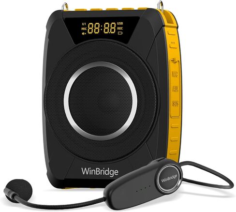 Bluetooth 5.0 Voice Amplifier with Wireless Mic Headset, Waterproof Personal Microphone Wireless Voice Amplifier, 20W Loudly Portable Megaphone PA System for Teachers, Safety Drills, Outdoors Indoors in Saudi Arabia