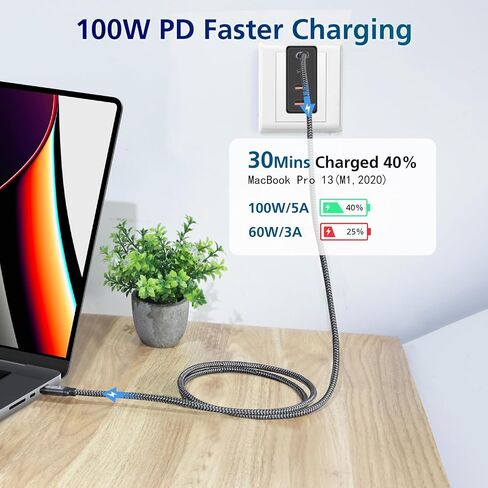 USB c Data Cable 20Gbps，USB c Monitor Cable,USB c Display Cable,USB c 3.2 gen 2 Cable 240W USB c Video Cable 4K@144Hz USB C Data Transfer Cable,(5ft) in Kuwait