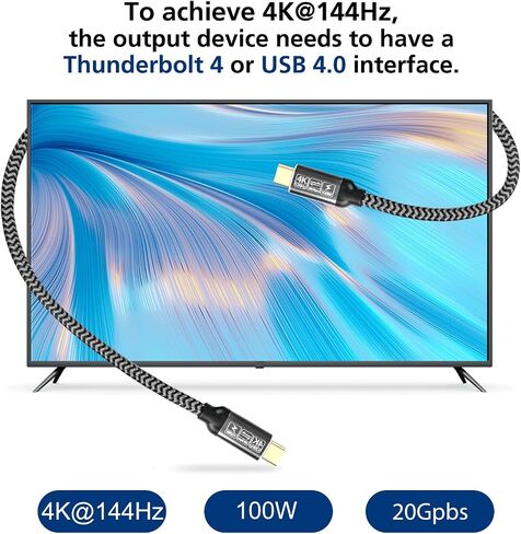 USB c Data Cable 20Gbps，USB c Monitor Cable,USB c Display Cable,USB c 3.2 gen 2 Cable 240W USB c Video Cable 4K@144Hz USB C Data Transfer Cable,(5ft) in Kuwait