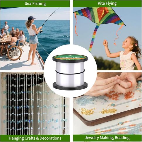 30lb clear monofilament fishing line with knot guide for big game in freshwater & saltwater,premium nylon string is strength and invisible, also suitable for hanging decoration&crafts, ice fish in Saudi Arabia