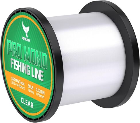 30lb clear monofilament fishing line with knot guide for big game in freshwater & saltwater,premium nylon string is strength and invisible, also suitable for hanging decoration&crafts, ice fish in Saudi Arabia