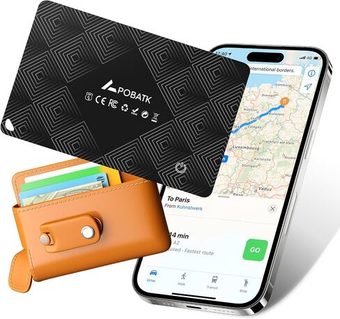 Airtag Card Wallet Tracker لـ Apple Find My (iOS Only) - 2025 Ultra -Slim 1.8mm Smart Finder ، IP67 Locator لمحافظ الرجال والأمتعة ، 1 حزمة in Kuwait