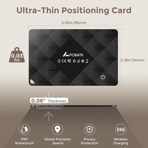 Airtag Card Wallet Tracker لـ Apple Find My (iOS Only) - 2025 Ultra -Slim 1.8mm Smart Finder ، IP67 Locator لمحافظ الرجال والأمتعة ، 1 حزمة in Kuwait