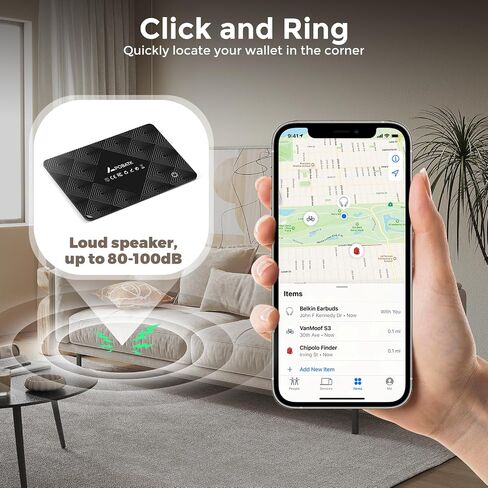 Airtag Card Wallet Tracker لـ Apple Find My (iOS Only) - 2025 Ultra -Slim 1.8mm Smart Finder ، IP67 Locator لمحافظ الرجال والأمتعة ، 1 حزمة in Kuwait