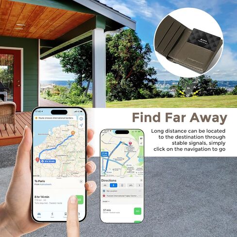 Airtag Card Wallet Tracker لـ Apple Find My (iOS Only) - 2025 Ultra -Slim 1.8mm Smart Finder ، IP67 Locator لمحافظ الرجال والأمتعة ، 1 حزمة in Kuwait