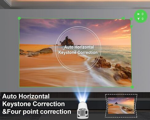 【Electric Focus】Projector with WiFi 6 and Bluetooth 5.0, Mini Portable Native 720P with 4K Support, Smart Proyector Built in Android 11, Auto Vertical Keystone, Home Movie Projectors for Outdoor in Kuwait