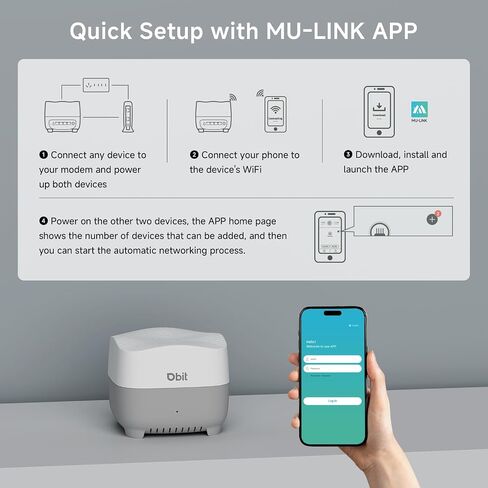 DBIT AX1500 WiFi 6 Mesh Wi-Fi System | 3,900 Sq Ft Coverage & 120 Devices | Dual-Band, Seamless Roaming, Parental Controls | Replaces Wireless Router and Extender | 4 Gigabit Ports Per Unit (2-Pack) in Kuwait
