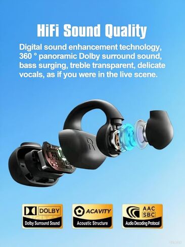 Bone Conduction Bluetooth Headphones with Microphone Wireless Computer Headsets with Mic Noise Canceling Open Ear Large Battery Multi-Point Connection for Working Cycling Driving Meeting in Kuwait